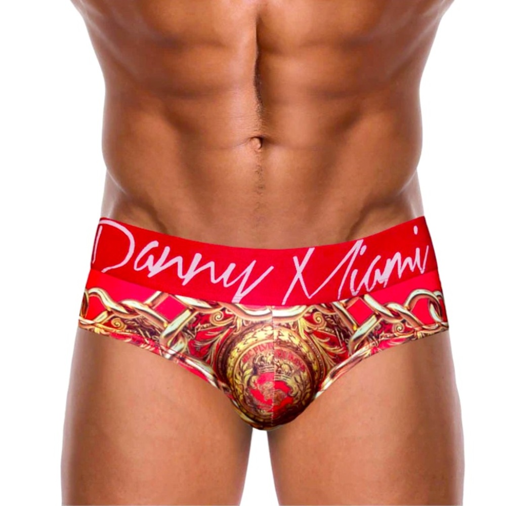 Danny Miami Lord Red Brief Baroque print size US Medium LIKE NEW!!!